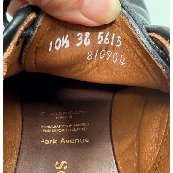 Allen Edmonds Mens Park Avenue Black Leather Lace-Up Oxfords Size 10.5 D - Picture 4 of 13